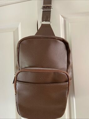 Bugatti Small Brown Pebble-Texture Sling Backpack